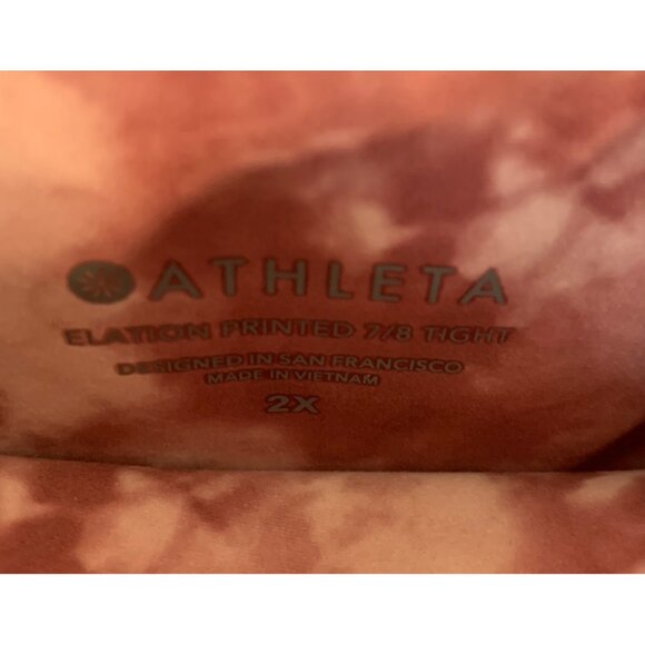 ATHLETA Shades of Pink Ballerina Gown Elation Printed 7/8 Crop Leggings Size 2X - Picture 5 of 9